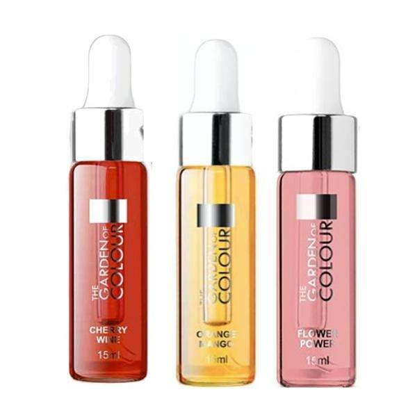 3-pack - Nagelbandsolja - Körsbär, Mango, Blomma - 15ml multifärg