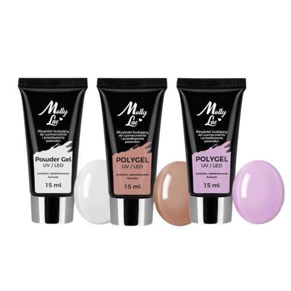 3-pack Polygel - Powder gel - 45ml - Akrylgel - Builder multifärg ...