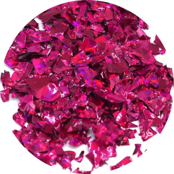 Negleglitter - Flakes / Mylar - Cerise - 8ml - Glitter Pink