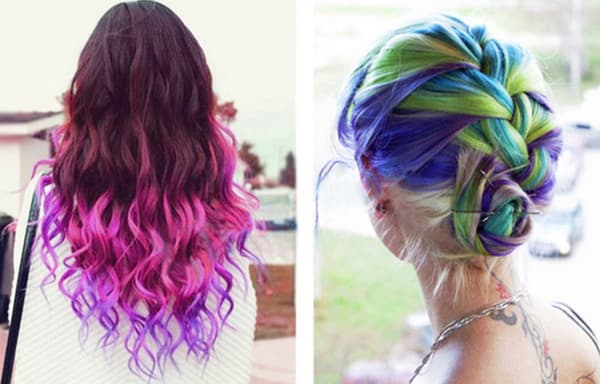 Dip dye hårfarveblyanter 6 stk Multicolor