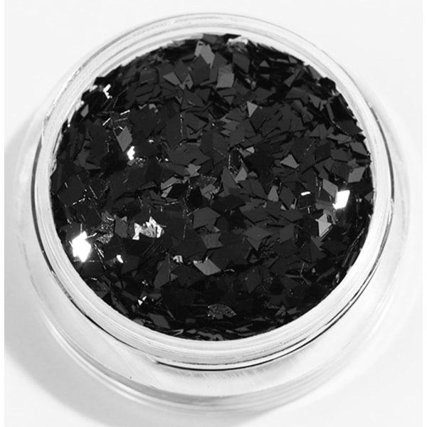 Nail Glitter - Rhombus/Diamonds - Musta - 8ml - Glitter Black