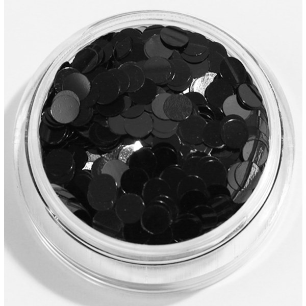 Nail Glitter - Runde/Prikker - Svart - 8ml - Glitter Black