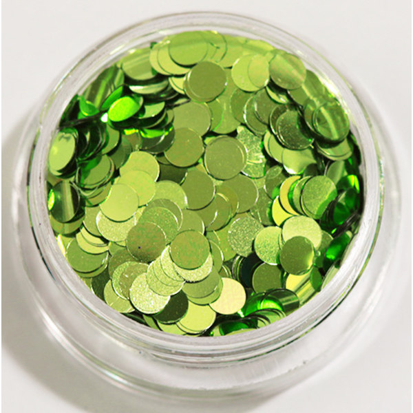 Nagelglitter - Runda/Dots - Grön - 8ml - Glitter Grön