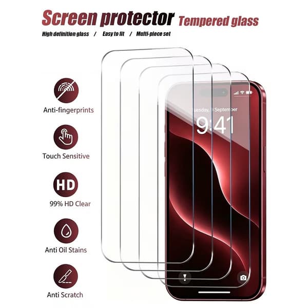 Härdat Skärmskydd i Glas för iPhone 18 Pro – 9H HD – 2-pack Transparent