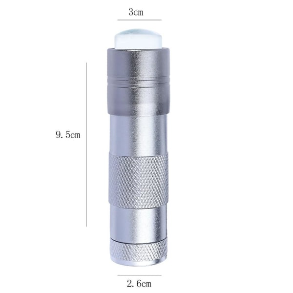 Led-ficklampa + Stämpeldyna - Nageldekorationer - UV/LED-lampa Silver