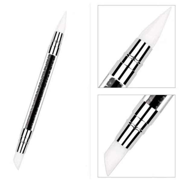 3-pack Nagelpenslar - Silikon pensel - Dubbelsidig multifärg