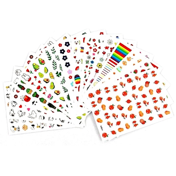 16 arkkia kynsitarroja kynsikoristelu, kynsitarrat Multicolor