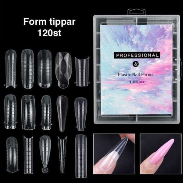 100. Klar nageltippar tippar Transparent Nr - 13