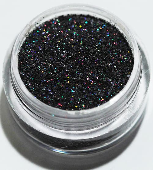 1stk Finkornet glitter Sort regnbue