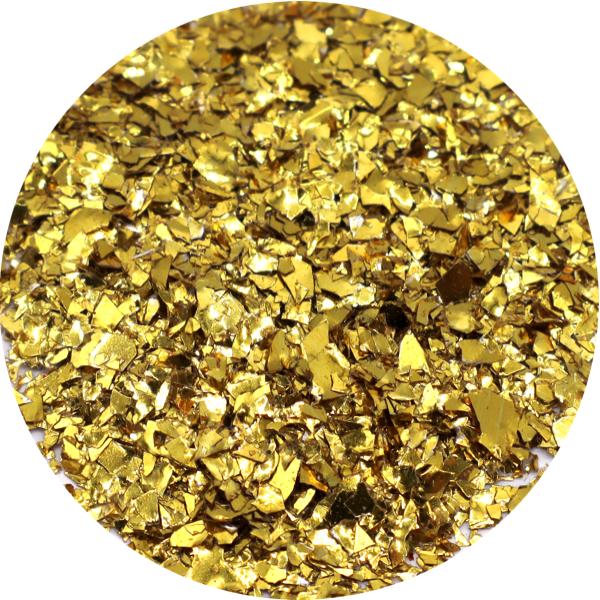 Nagelglitter - Flakes / Mylar - Guld metallic - 8ml - Glitter Guld