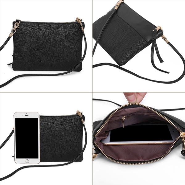 Konvoluttveske IN Lommebok IN håndveske IN clutch - Sort Black