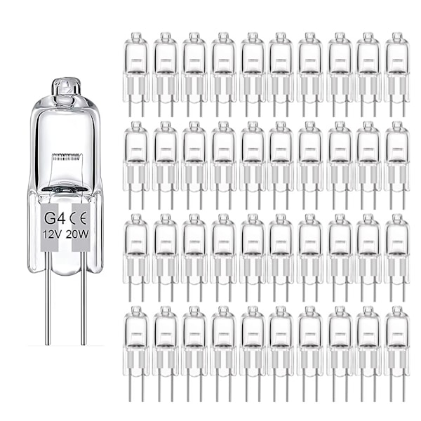 20-pak G4 halogenlamper 20W 12V - Varm hvid
