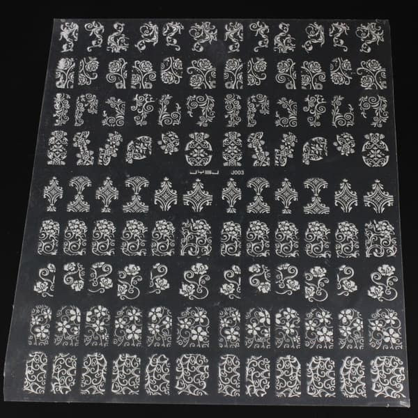 108st stickers blommor 3D nageldekorationer Guld Guld