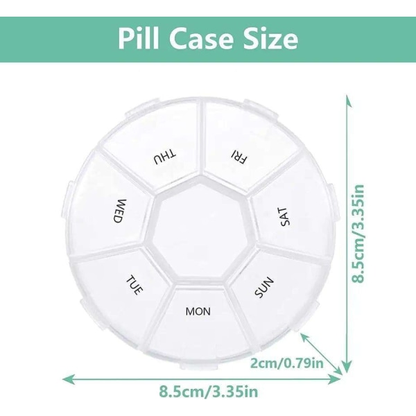 Smidig Dosett Ukeboks - Doseringsboks for Vitaminer gjennomsiktig Transparent