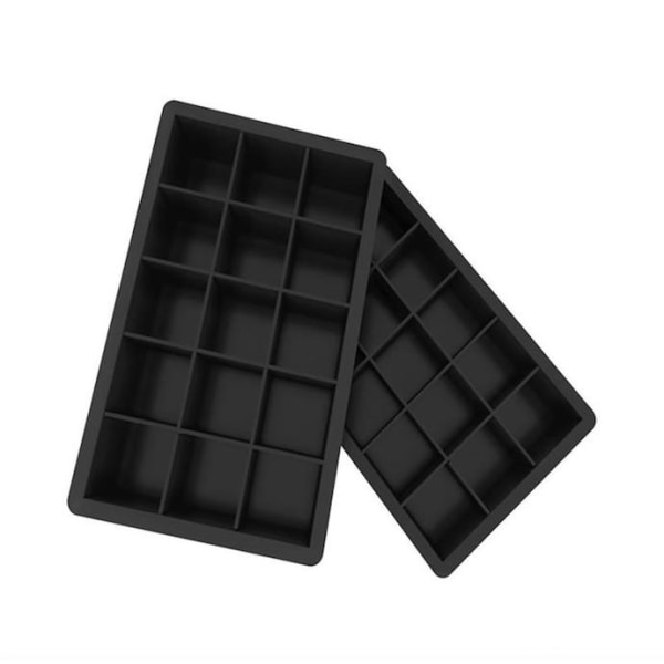 Is/Chokolade/Geléform Store firkanter - Isterninger Black