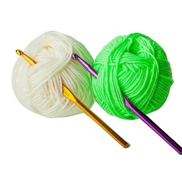Virknålar 14st i aluminium - Knitting Kit - multifärg