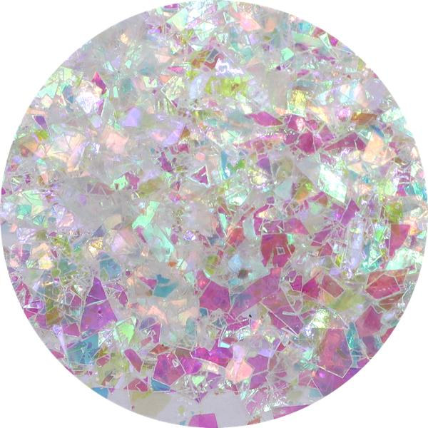 Nagelglitter - Flakes / Mylar - Vit rainbow - 8ml - Glitter Vit