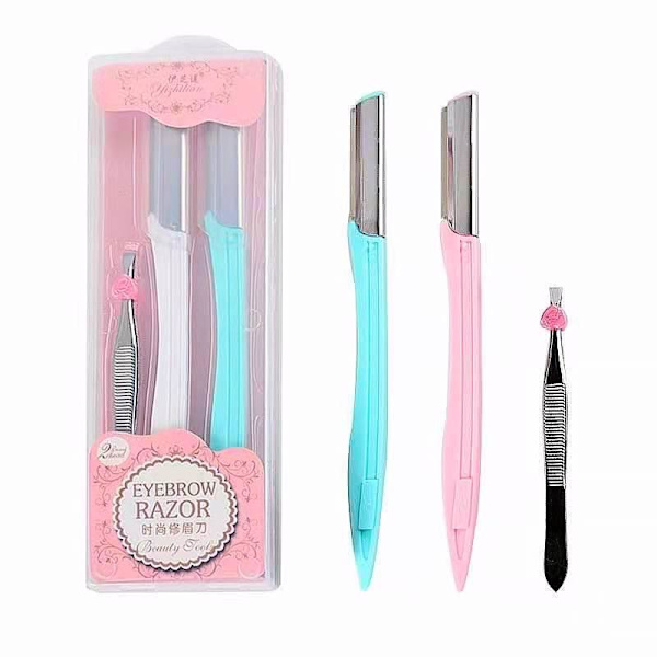 Øjenbrynskniv - Skægkniv - Pincet - Kit Multicolor