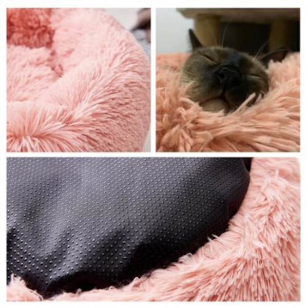 Fluffig Hundbädd / kattbädd, Hundsäng / kattsäng - dogbed/catbed DarkGrey 60cm - Mörkgrå