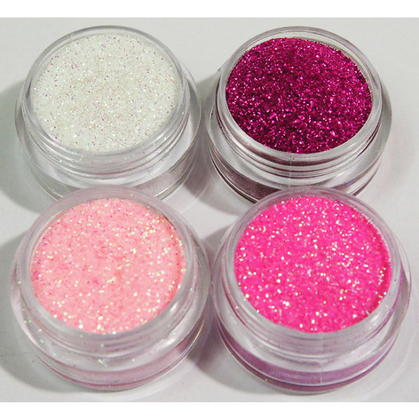 4 finkornet glitter pink drøm