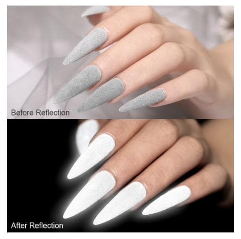 Glitterpudder reflekterer i mørket / Glow in the dark - Refleks Silver
