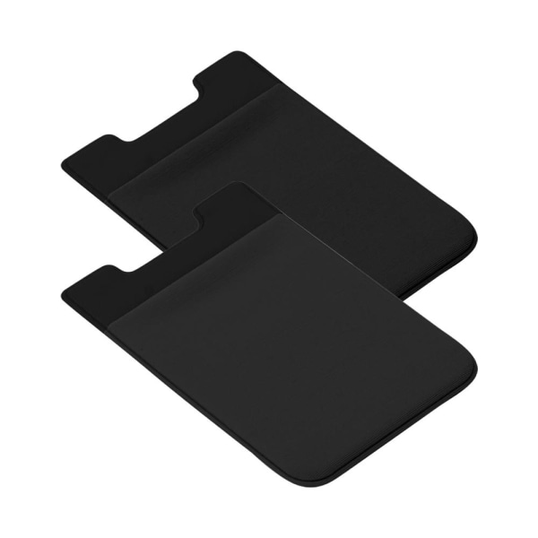 2-pack Universal Mobil lommebok/kortholder - Selvklebende sort Black