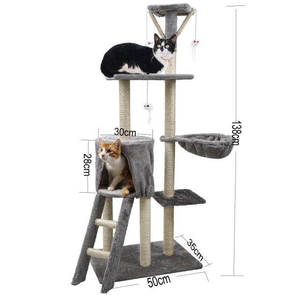 Kattetre - 138cm - Ripestolper - Ripemøbler Light grey