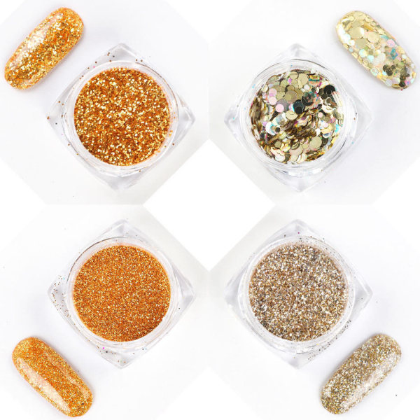 8 kpl kynsi glitter glitteriä, kynsikoristeita Multicolor