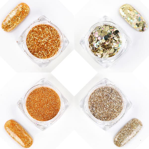8 stk negleglitter glitter, Negledekorasjoner Multicolor