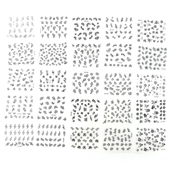 10 ark Selvklebende negledekorasjoner Black