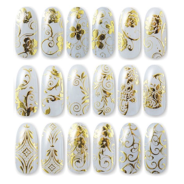 6st ark stickers Silver / Guld nageldekorationer