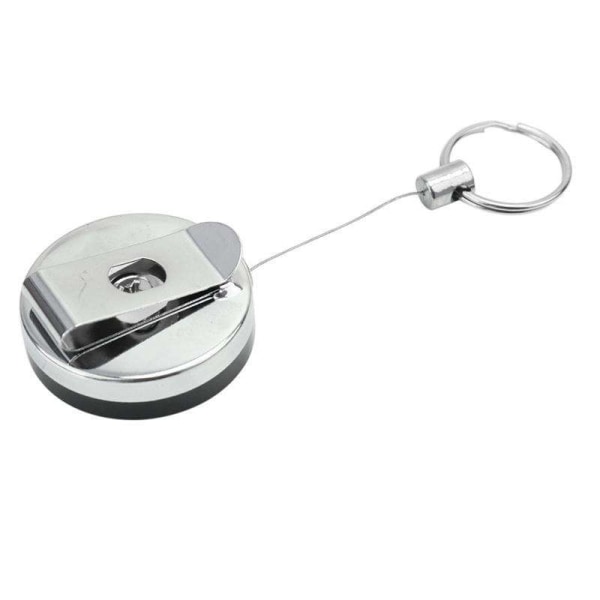 2 udtrækbare nøgleringe med yo-yo funktion og snor - 60cm Black