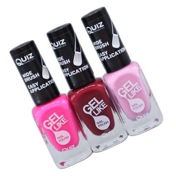 3st nagellack, nail polish - Neon rosa, Röd, Rosa multifärg