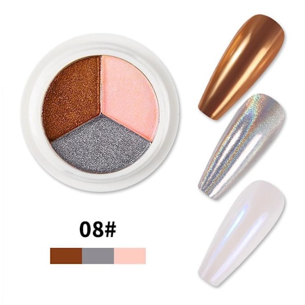 Magic Mirror Solid Nail Glitter Powder - Pigment - Nageldekorationer Nr - 07