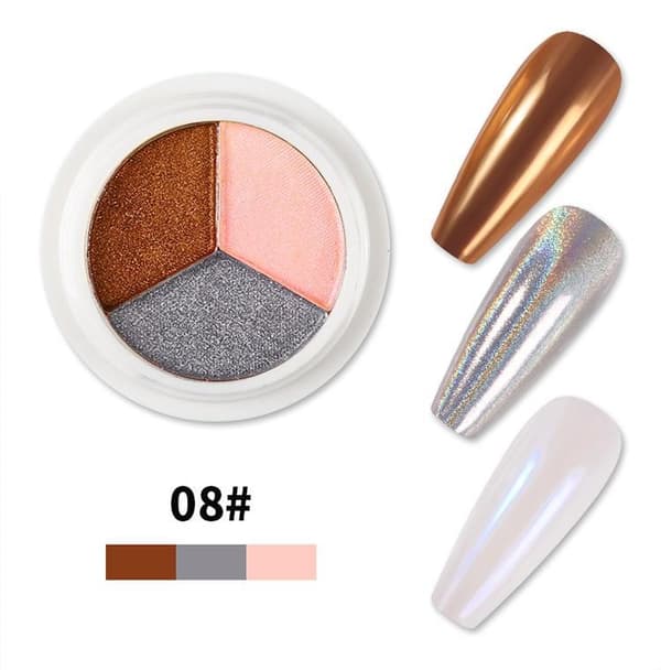 Magic Mirror Solid Nail Glitter Powder - Pigment - Negledekorationer Nr - 07