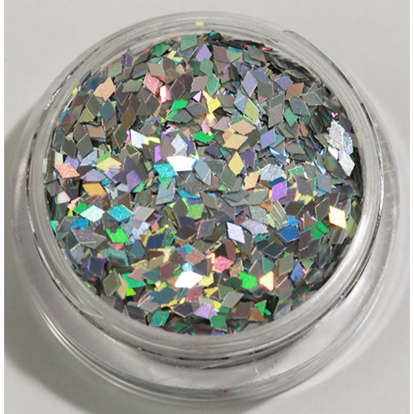 Negleglitter - Rhombus/Diamanter - Sølv - 8ml - Glitter Silver