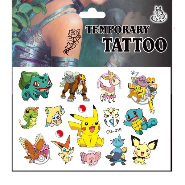 Pokemon-tatuoinnit - 4 arkkia - Lasten tatuoinnit - Pikachu Multicolor