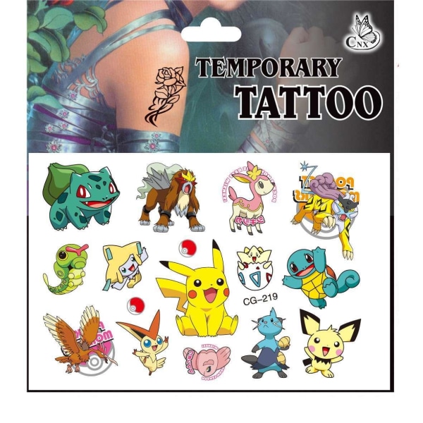 Pokémon-tatuoinnit - 4 arkkia - Lasten tatuoinnit - Pikachu Multicolor