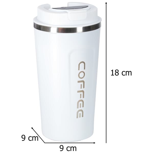 Smart Termosmugg med LED-display 500 ml – Rostfritt Stål hvit
