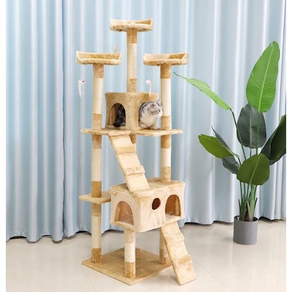 Kissapuu - 170cm - Raapimistolpat - Raapivat huonekalut Beige