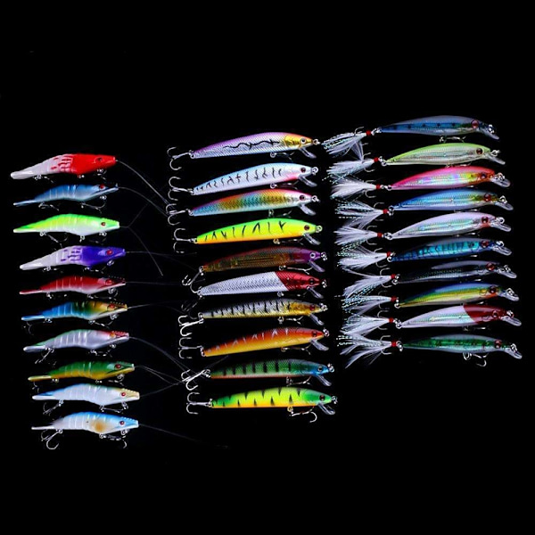 30 pakkauksen uistimia vaappu, Minnow mix, Crankbait Multicolor