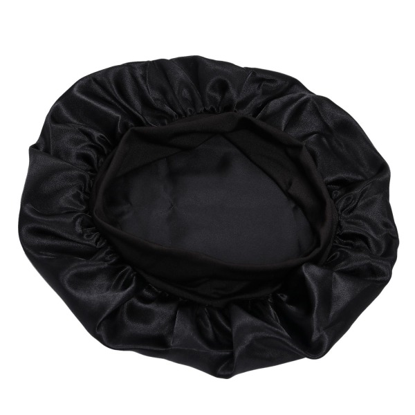 Sovehette - Satenghette - Sovehette Black one size