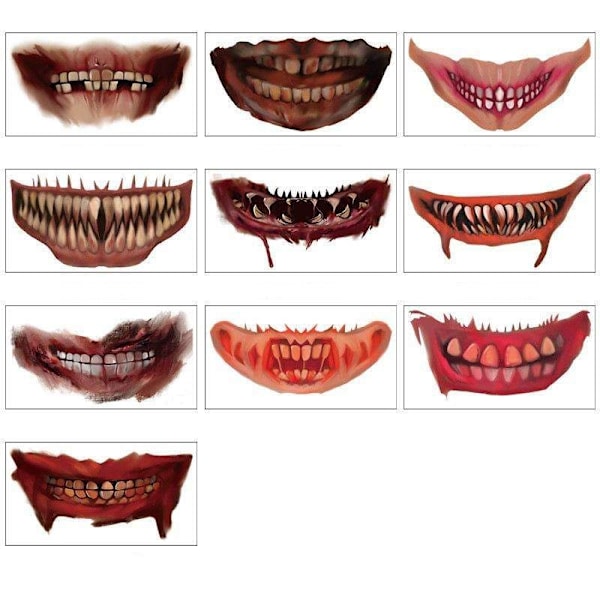 10 kpl Halloween - Haavatatuointi - Suutatuoinnit - Tatuointi Multicolor
