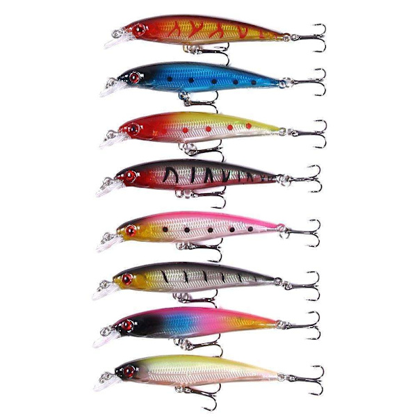 43-pak fiskelokkewobler, Minnow blandet Multicolor