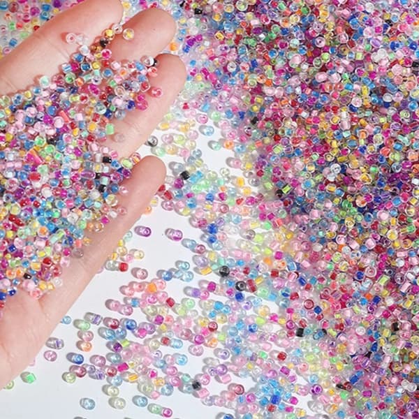 Frøperler - 2 mm - 1000 stk - Farverige MultiColor 1000st