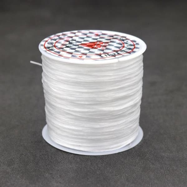 Stor rull med elastisk tråd for smykkefremstilling - 60m White
