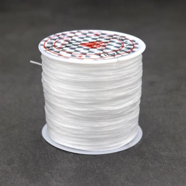 Stor rulle elastisk tråd til smykkefremstilling - 60m White