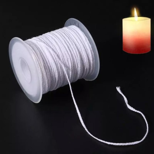Lag vakre lys med Candle Wick Cotton - 1 rull, 61 meter White