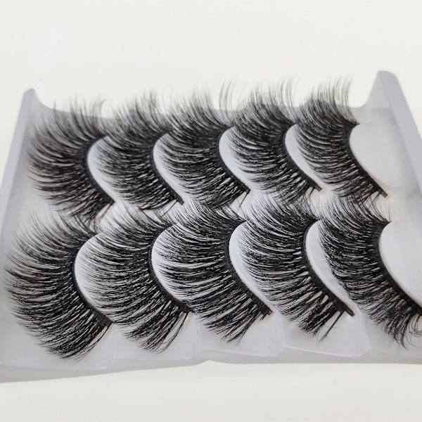 5 par falske øjenvipper - 6D faux mink - G211 Black