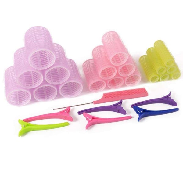 25 kpl Hiusrullat, Klipsit, Kampa jakajilla, Hiusrullat, kihartimet Multicolor
